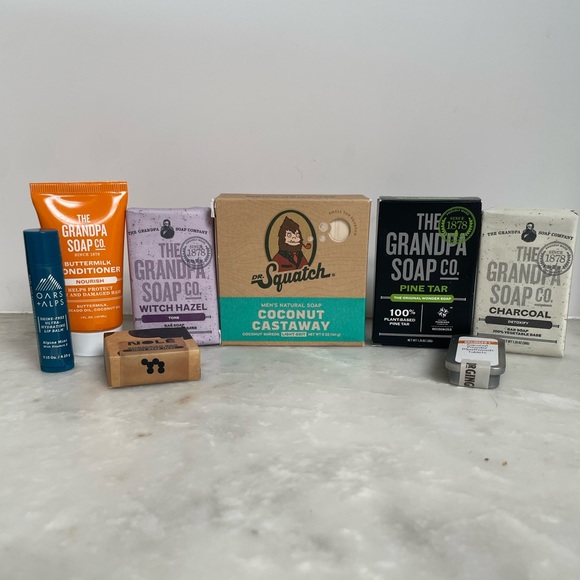 New! Mens Clean Bath, Body & Skincare 8 piece set-Soap, Lip Balm, Mouthwash Hair - Picture 1 of 14